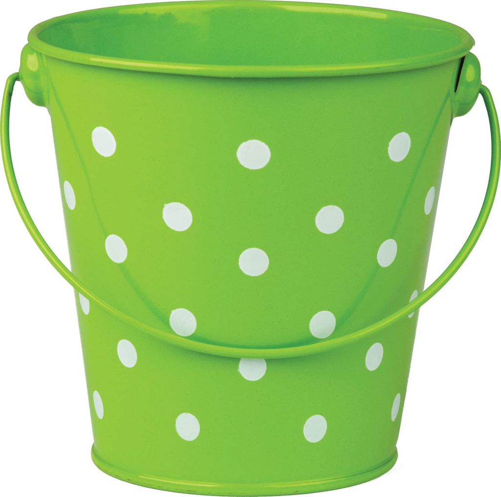 Lime Polka Dots Bucket (4.1''(10.4cm)