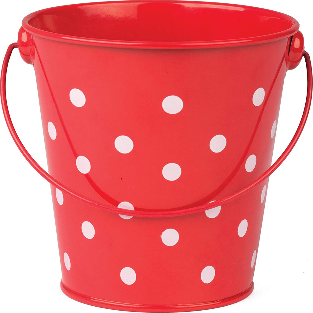 Red Polka Dots Bucket (4&quot;=10cm)