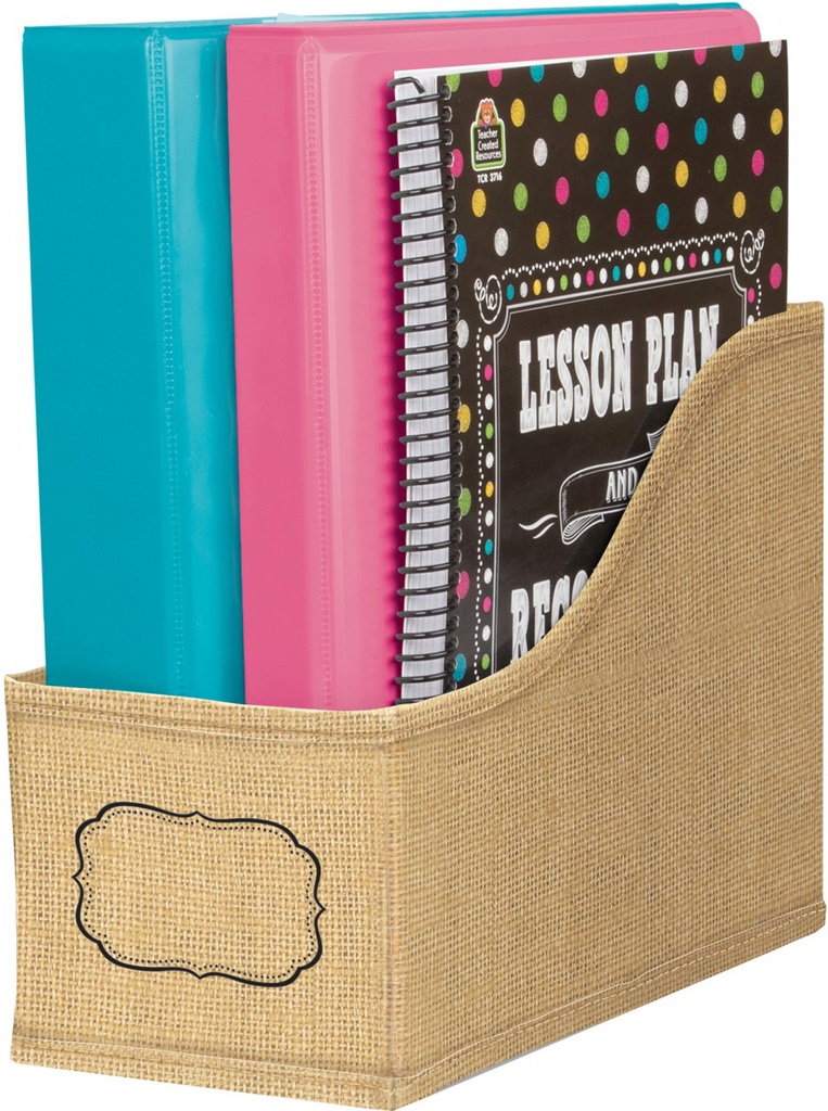 Burlap Book Bin (5&quot; x 8&quot; x 11&quot;)(12.7cmx20.3cmx27.9cm)