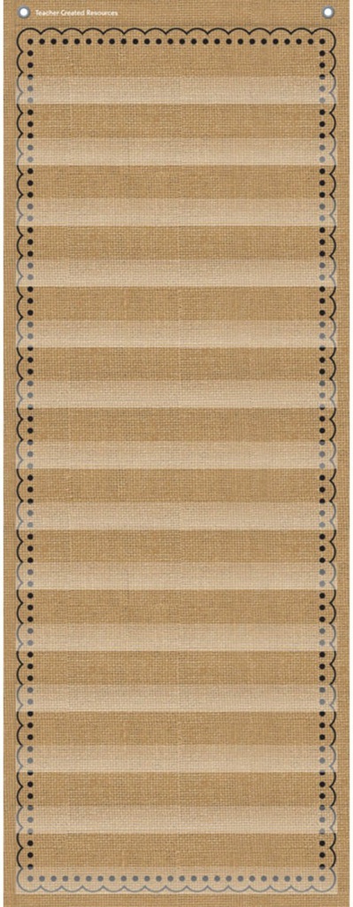 Burlap 14 Pocket Chart (13&quot;x34&quot;) (33cmx86.3cm)