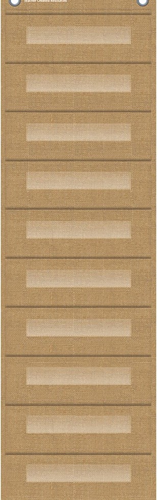 Burlap 10 Pocket File Storage Pocket Chart (14'' x 58'')(35.5cmx147.3cm)