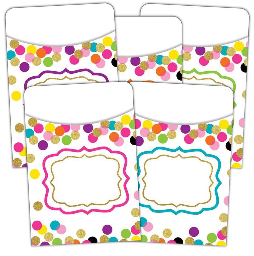 Confetti Library Pockets - Multi-Pack 3.5''x5''(6.9cmx12.7cm) (35pcs)