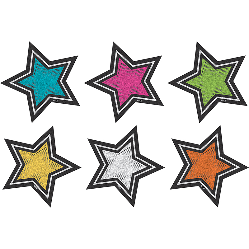 Chalkboard Brights Stars Mini Accents  2.6&quot; (6.6cm) (36 pcs)