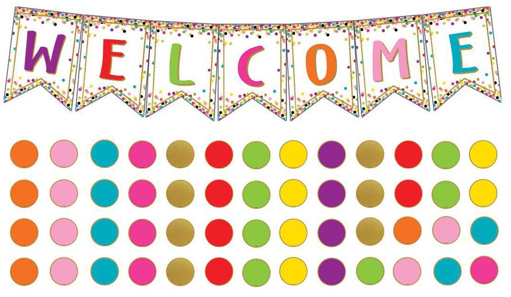 Confetti Pennants Welcome Bulletin Board Set  (60pcs)