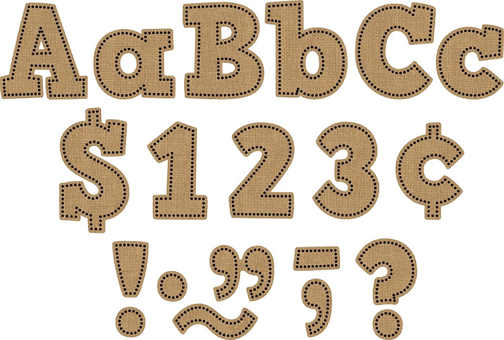 Burlap Bold Block 4&quot; Letters Combo Pack (230pcs)