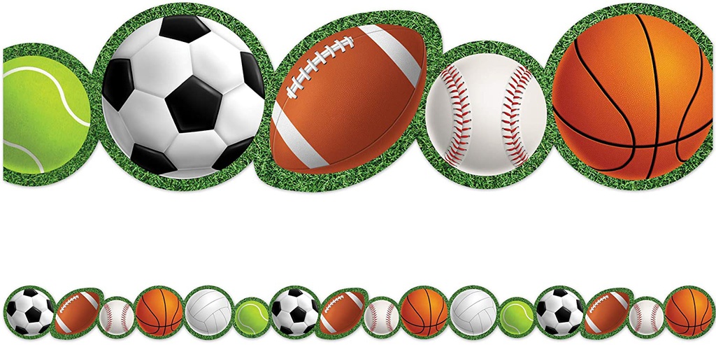 Sports Die-Cut Border Trim, 12pcs 2.75''x35''(6.9cmx88.9cm)