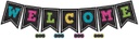 Chalkboard Brights Pennants Welcome Bulletin Board Set  (48pcs)