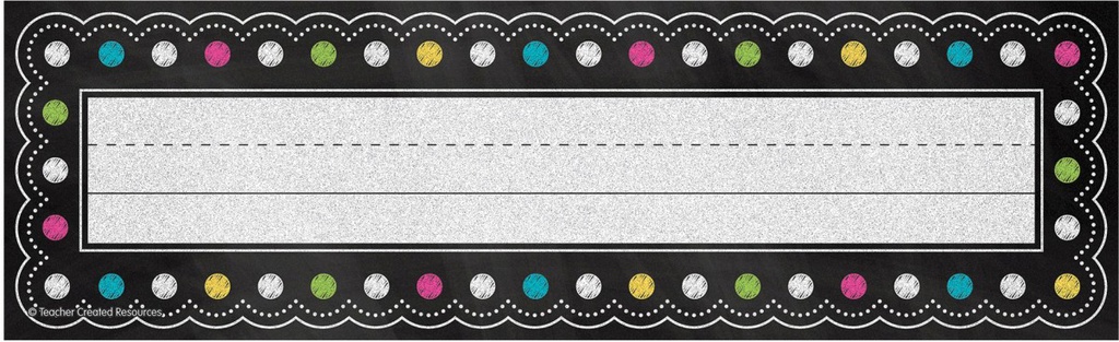 Chalkboard Brights Flat Name Plates 3.5''x11.5''(8.8cmx29.2cm)(36pcs)