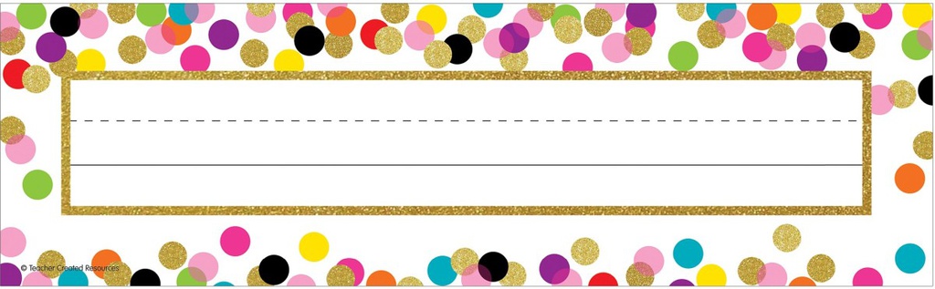 Confetti Flat Name Plates 3.5''x11.5''(8.8cmx29.2cm)(36pcs)