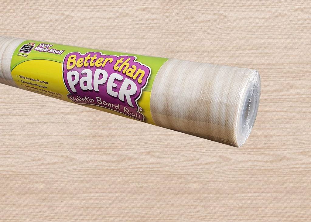 Light Maple Wood Better Than Paper Bulletin Board Roll 4'x12'(1.2mx3.6m)