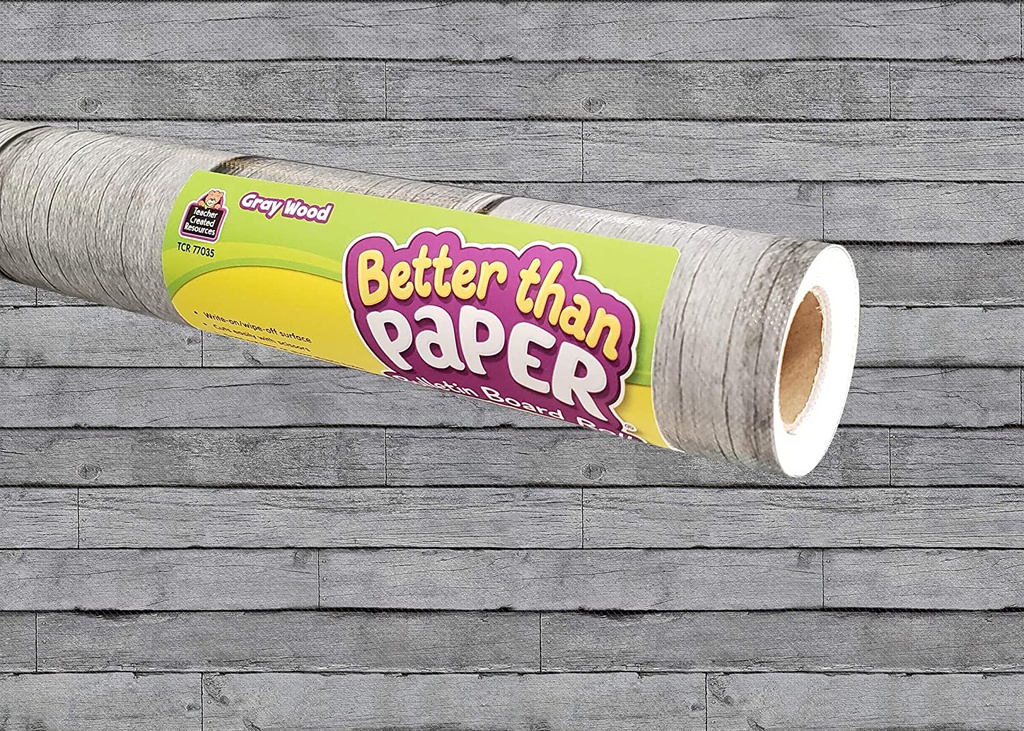 Gray Wood Better Than Paper Bulletin Board Roll 4'x12'(1.2mx3.6m)