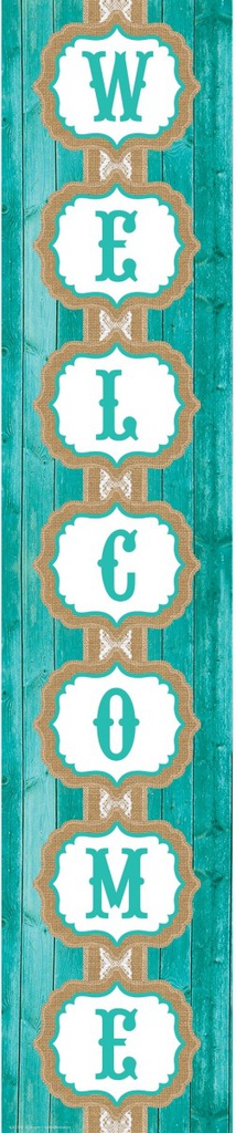 Shabby Chic Welcome Banner (8''x39'')(20.3cmx99.06cm)