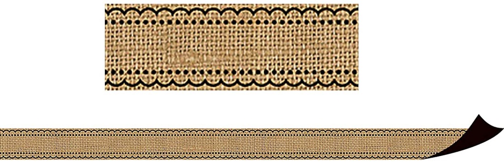 Burlap Magnetic Border 24&quot; x 1.5&quot;. 24 total feet ( 61 cm x 1.25 cm  7.3 m total)