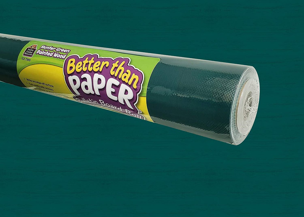 Hunter Green Painted Wood Better Than Paper Bulletin Board Roll 4'x12'(1.2mx3.6m)