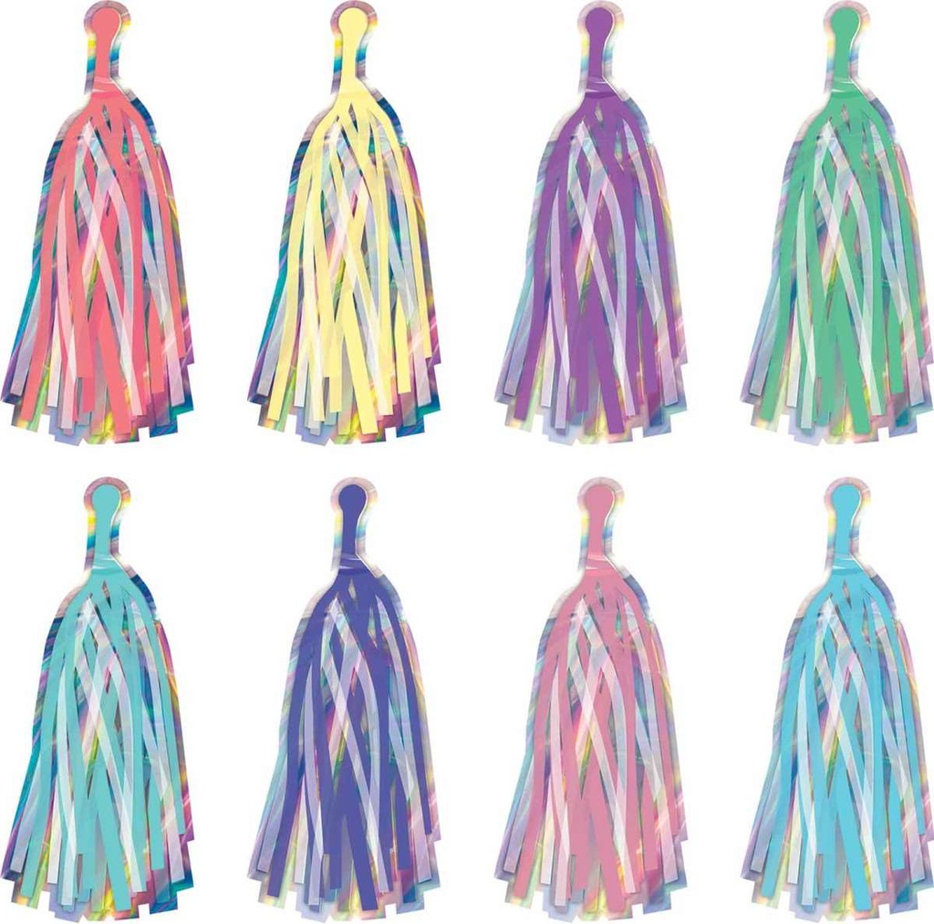 Iridescent Tassels Accents (10 diff. designs (36 pcs) (6''(15.2cm)