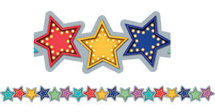 Marquee Stars Die-Cut Border Trim, 12strips (2.75''x35'')(6.9cmx88.9cm), total (35'=10.6m)