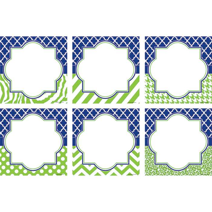 Navy Blue &amp; Lime Wild Moroccan Large Accents (6 diff. designs (5 each (7.8''(20.3cm) (30 pcs)