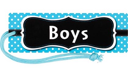 Aqua Polka Dots Magnetic Boys Pass (17cm x 5.5cm (1 pc)