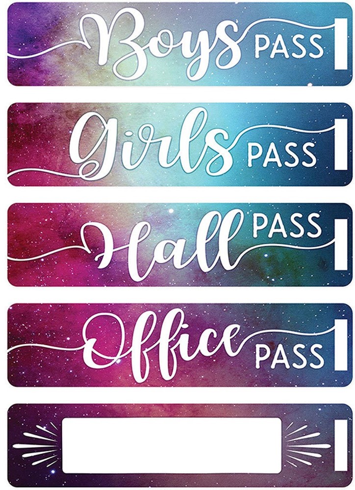 MAGNETIC HALL PASS ST GALAXY SCRIPT (21cmx 5cm) (5 pc set)