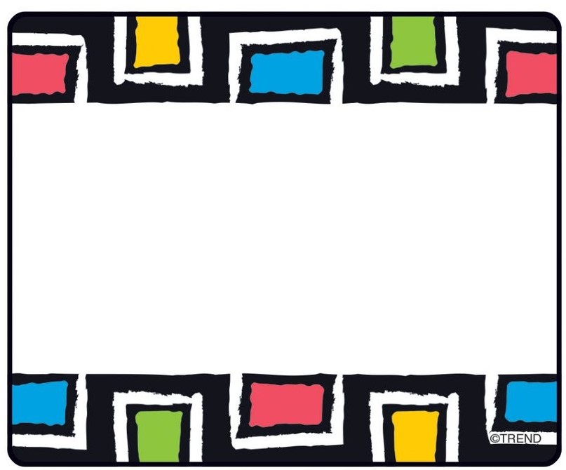Bold Strokes Rectangles Nametags /Labels Self-Adhesive (7cm)   (36 pcs)