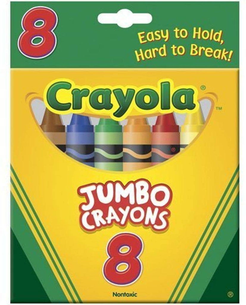 CRAYONS JUMBO 8CT PEGGABLE TUCK BOX