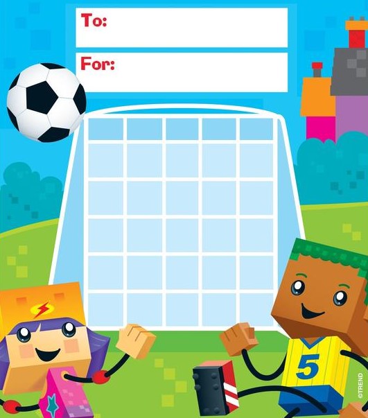 Block Star Incentive Chart Pad/Sticker Set (6''x5.3'')(15.5cmx13.5cm)(36pcs) + 800 soccer ball mini stickers