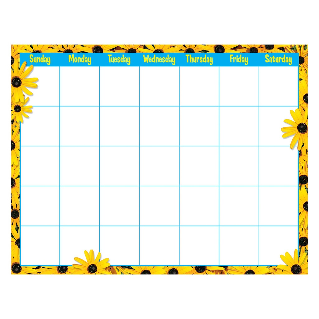 Black-Eyed Susans Wipe-Off Calendar – Monthly 17&quot;x22&quot;(43cmx56cm)