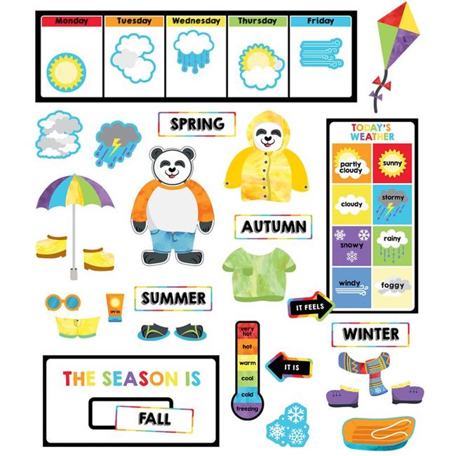 Weather Mini Bulletin Board Set Grade PK-2 (55 pcs)