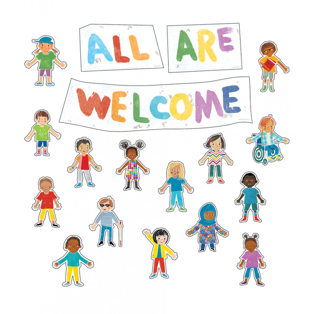 All Are Welcome Bulletin Board Set (36 kids &amp; Banner (39pcs)