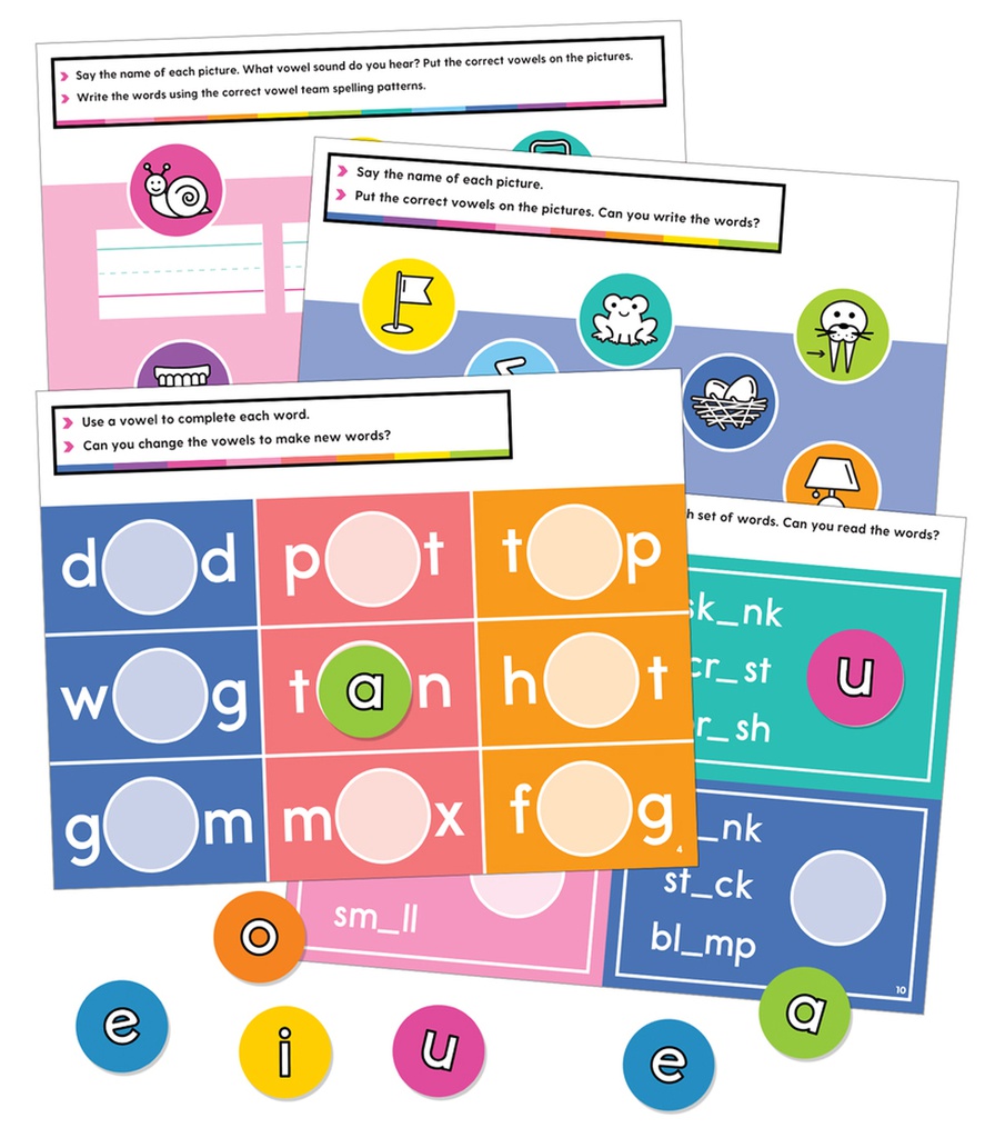 Edu-Clings Silicone Center: Vowels Manipulative Grade K-2