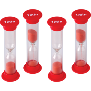 1 Minute Sand Timers - Small (1” x 3.5”)(2.5cmx8.8cm)