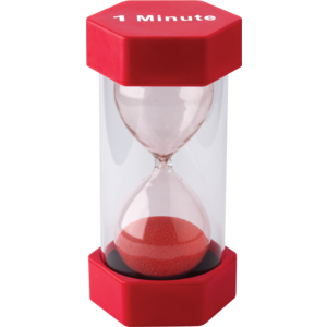 1 Minute Sand Timer - Large (3.25” x 6.3”)(8.2cmx16cm)