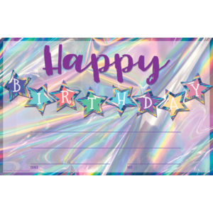 Iridescent Happy Birthday Awards (8.5''x5.5'')(21.5cmx13.9cm)