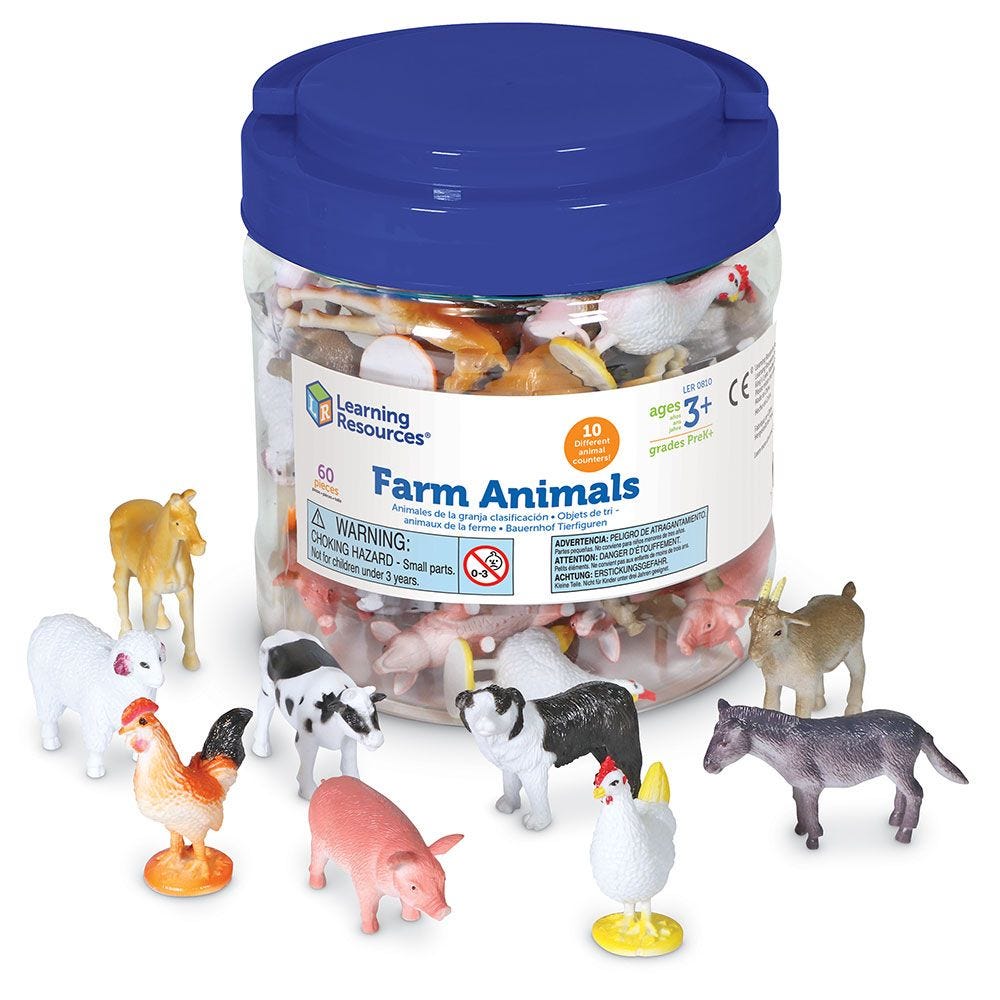 Farm Animal Counters  (Set of 60)