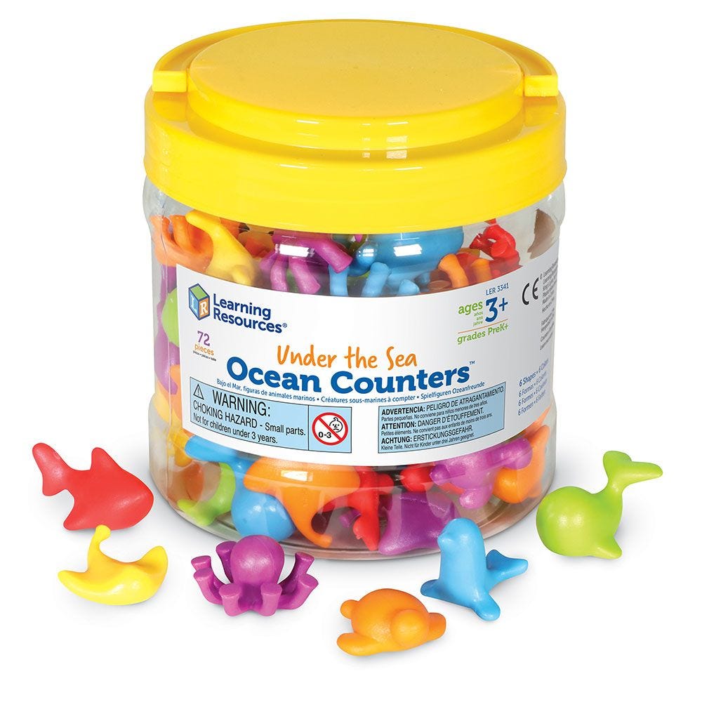 Under the Sea Ocean Counters (72pcs)