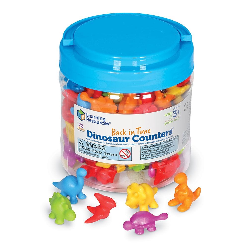 Back in Time Dinosaur Counters (Set of 72)