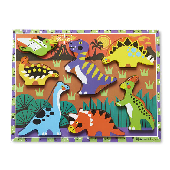 Dinosaurs Chunky Puzzle Ages:2+ (7pcs)(big-9cmx8cm)(small-5cmx7cm)