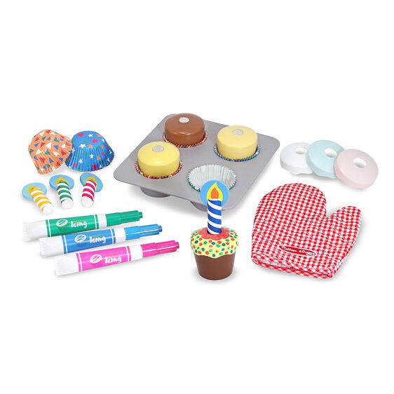 Bake &amp; Decorate Cupcake Set Wooden Toys