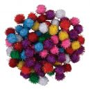 POMS ASSORTED GLITTER 0.5 IN 80CT