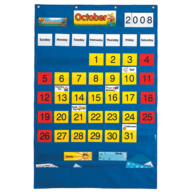 CALENDAR POCKET CHART Age:5+ 25.5''x38.25''(64.7cmx97.1cm)