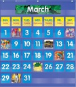 MONTHLY CALENDAR POCKET CHART  GR K-5 BLUE (63.5 cm x 70.5 cm)