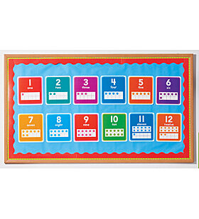 0-20 Numbers Bulletin Board Set (Gr PK-2) Cards (8&quot;x9&quot;(20.3cmx 22.8cm) 2 frames (11.250&quot;x5&quot;(28.5cmx12.7cm) (43 pcs)