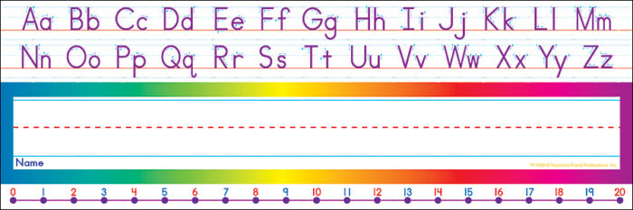 ALPHABET-NUMBER LINE STANDARD NAMEPLATE (30cm x 10cm) (36pcs)