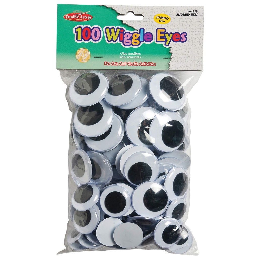 JUMBO WIGGLE EYES BLACK (100 pcs)