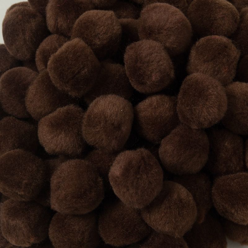 CREATIVITY STREET POM PONS 1&quot; (2.54cm) BROWN 100 pcs