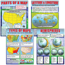 Basic Map Skills Poster Set (43cmx55.9cm) 4 Posters