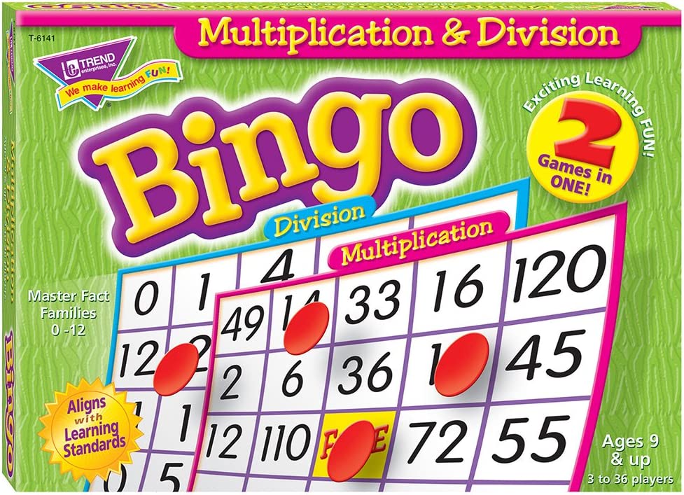 Multiplication &amp; Division Bingo Game (2-Sided) (36cards)