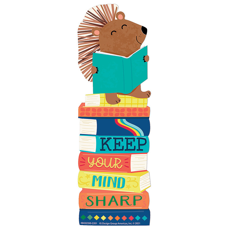 HEDGEHOG KEEP YOUR MIND SHARP BOOKMARKS  (36pcs) (2&quot;x6&quot;)(5cmx15.2cm)