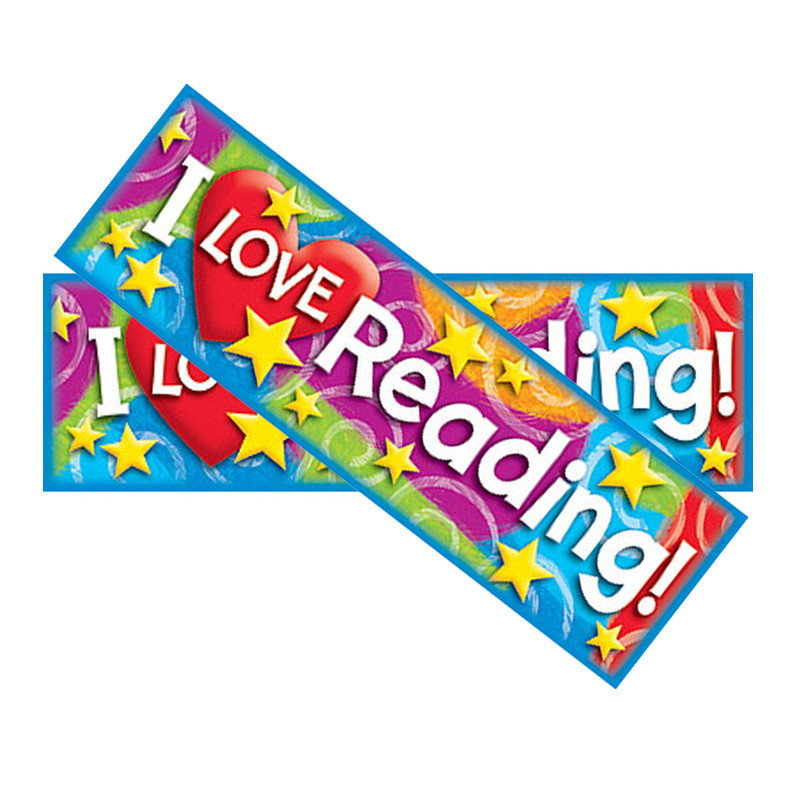 I LOVE Reading Stars ‘n Swirls BOOKMARKS  (36pcs) (2&quot;x6.5&quot;)(5cmx16.5cm)