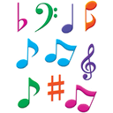 MUSICAL NOTES ACCENTS  (5.5&quot; x 5.5&quot; (14cm x14cm (30/pack)